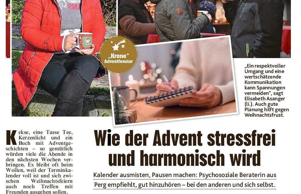 Wieder Advent stressfrei und harmonisch wird